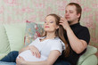 Photo: Happy pregnant family. Happy pregnant family.