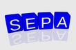 SEPA Würfel, blau