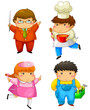 cute characters of different profession