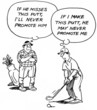 The boss thinks the worker should miss the putt