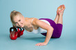 Girl and kettlebell
