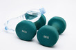 dumbbells and water