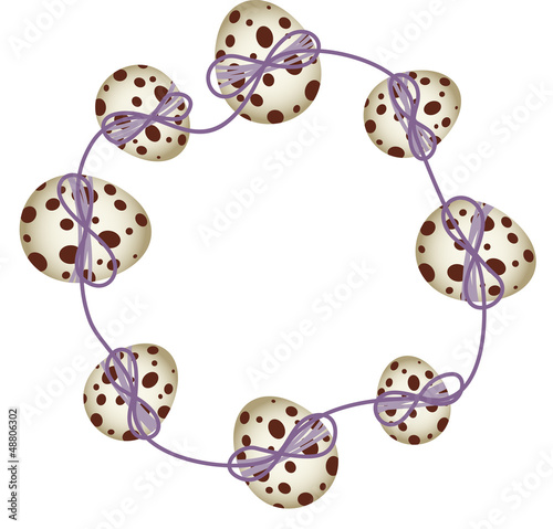 Vector: Circular Easter quail egg frame Circular Easter quail egg frame