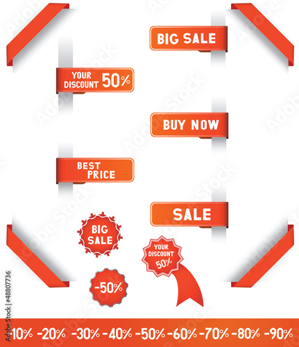 Vector: Sale Set Stickers Sale Set Stickers
