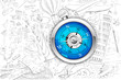 Compass on Travel Background