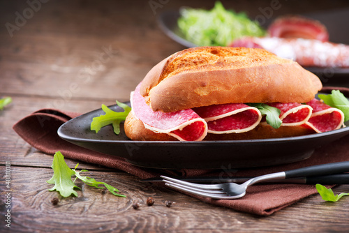 Photo: Sandwich with Salami Sandwich with Salami