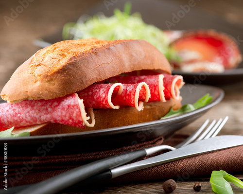 Photo: Sandwich with Salami Sandwich with Salami