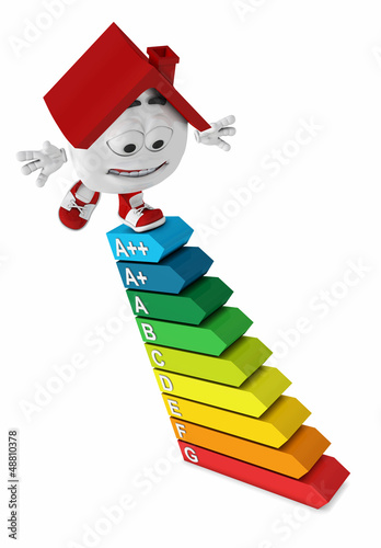 Illustration: Keines Haus Rot - Energieeffizienzklassen Konzept Keines Haus Rot - Energieeffizienzklassen Konzept