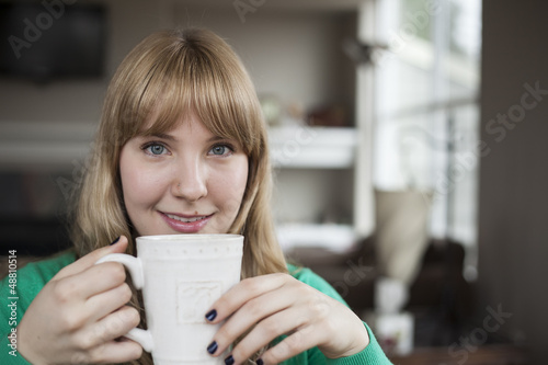 Photo: Young Woman with Beautiful Blue Eyes Young Woman with Beautiful Blue Eyes