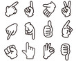 Vector: hand sign set hand sign set