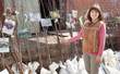 Female gardener chooses sprouts