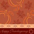 Hand drawn pumpkin and maple leaf Thanksgiving card in vector fo