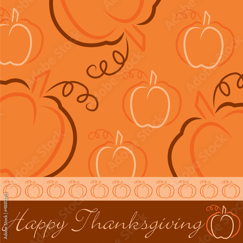 Vector: Hand drawn pumpkin Thanksgiving card in vector format. Hand drawn pumpkin Thanksgiving card in vector format.
