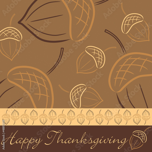 Vector: Hand drawn acorn Thanksgiving card in vector format. Hand drawn acorn Thanksgiving card in vector format.