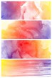 Set of colorful Abstract water color art hand paint background