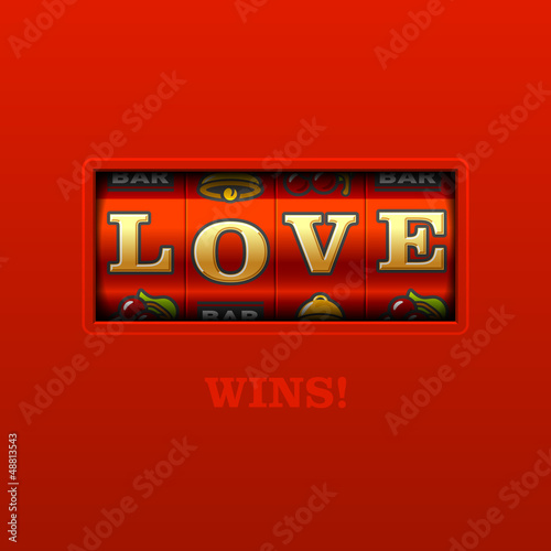 Vector: Love Wins! Slot machine. Love Wins! Slot machine.