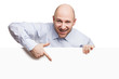 Photo: Man holding blank sign or placard Man holding blank sign or placard
