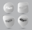 Car. Glass buttons. Vector illustration.