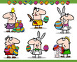 Vector: easter themes set cartoon illustration easter themes set cartoon illustration