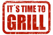 Grunge Stempel rot IT´S TIME TO GRILL