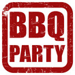 Grunge Stempel rot BBQ PARTY