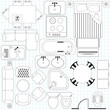 Vector Icons : Simple Furniture / Floor Plan (Outline)