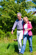 Senior couple having walk