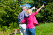 Senior couple having walk