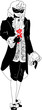 Man with mask and rose