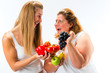 Healthy eating - women, fruits and vegetables