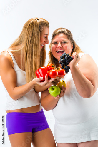 Photo: Healthy eating - women, fruits and vegetables Healthy eating - women, fruits and vegetables