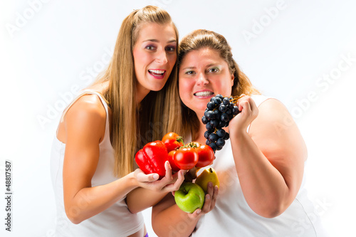 Photo: Healthy eating - women, fruits and vegetables Healthy eating - women, fruits and vegetables