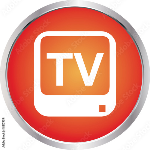 Illustration: icon tv room red circle icon tv room red circle