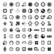 big black clock icons set