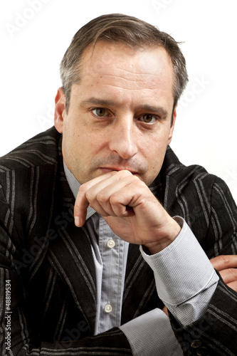 Photo: portrait of adult man isolated on white background portrait of adult man isolated on white background