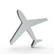 3d Icon Flugzeug silber