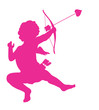 Shooting cupid vector silhouette