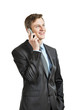 successful businessman with phone