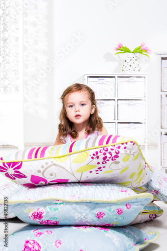 Photo: Pillows heap on the flloor Pillows heap on the flloor
