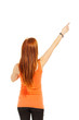girl seen from behind showing something