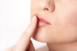 Close-up weiblicher Mund