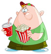 Vector: Kid with popcorn and soda Kid with popcorn and soda