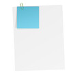 Blatt Papier mit angeheftetem Notizzettel