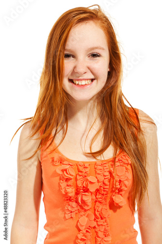 Photo: portrait teenager on white background portrait teenager on white background
