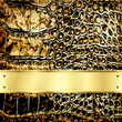 Leather background with golden elements.