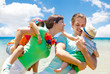 happy family in summer