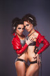 Two Amorous Women Twin in Lingerie - Glamour