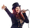 actress with microphone