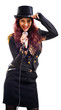 actress with microphone