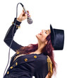 actress with microphone